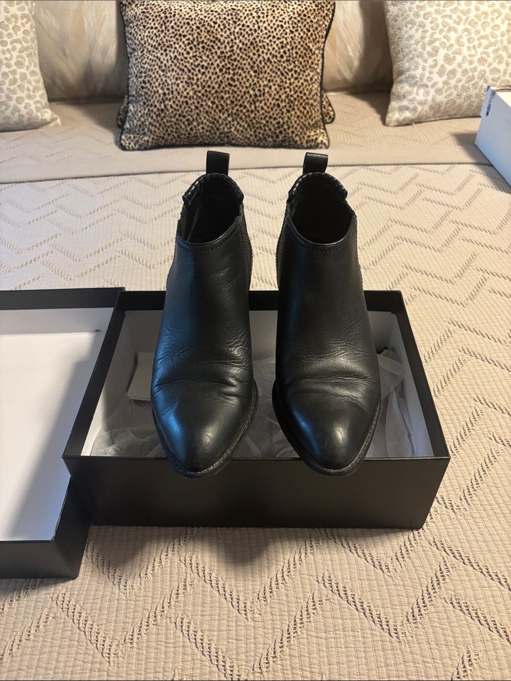 Alexander Wang Black Leather Pointed Chelsea Booties